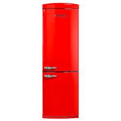 Britannia Breeze Retro Fridge Freezer, A+ Energy Rating, 60cm Wide Red